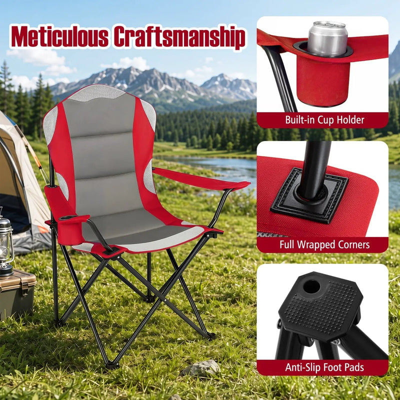 Folding Camping Chairs for Adults with Cup Holders (2-Pack) by DirectDeals