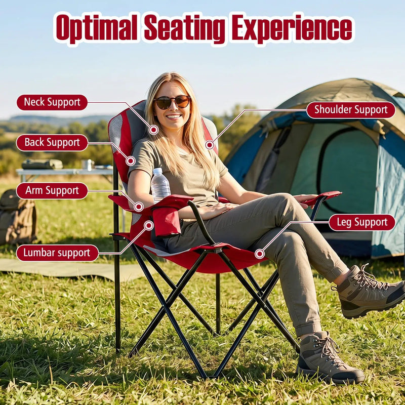 Folding Camping Chairs for Adults with Cup Holders (2-Pack) by DirectDeals