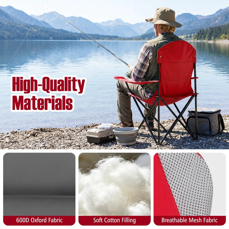 Folding Camping Chairs for Adults with Cup Holders (2-Pack) by DirectDeals