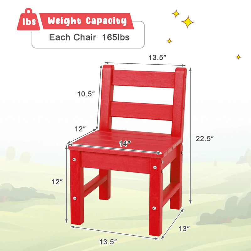 2 Pieces Kids Learning Chair set with Backrest by DirectDeals