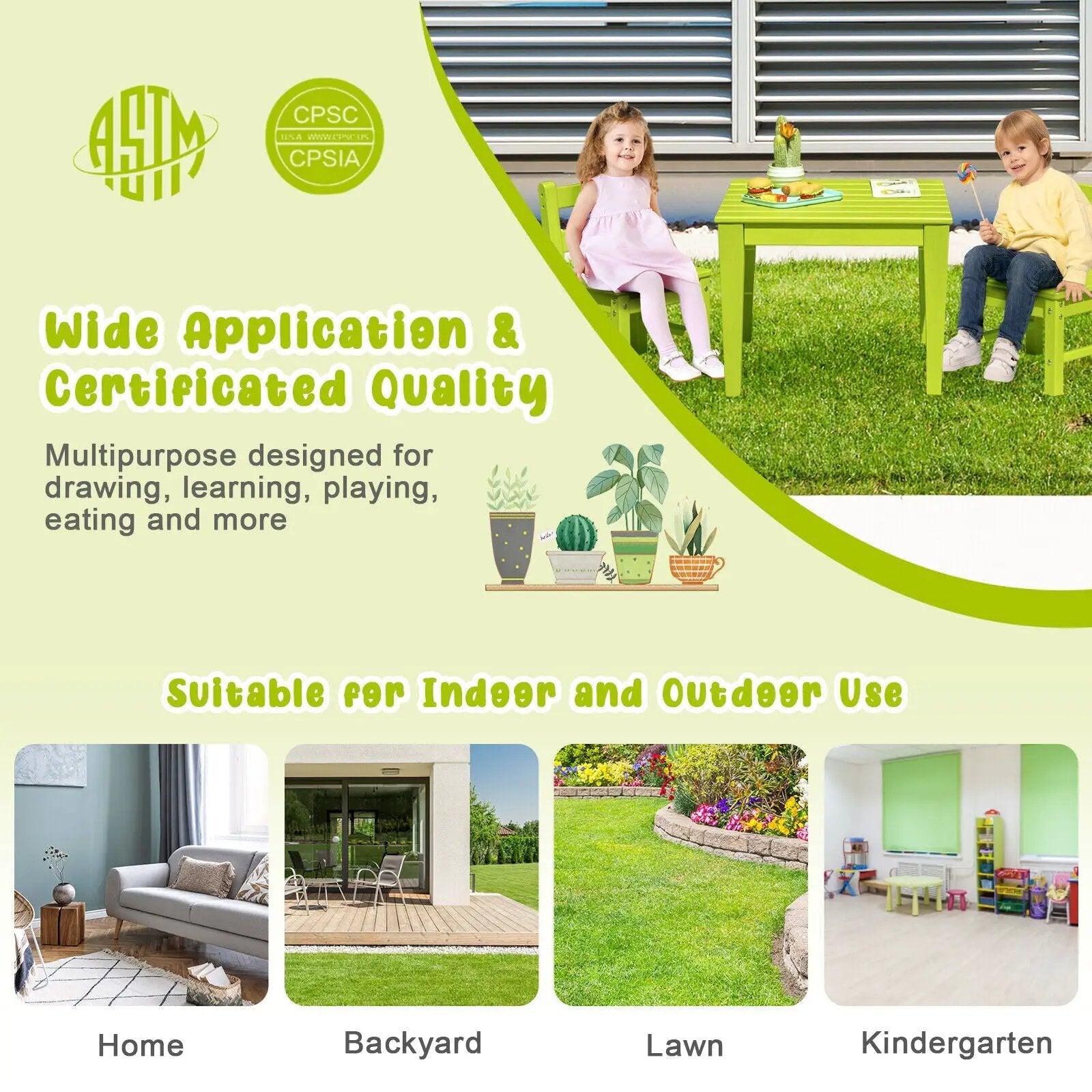 2 Pieces Kids Learning Chair set with Backrest by DirectDeals