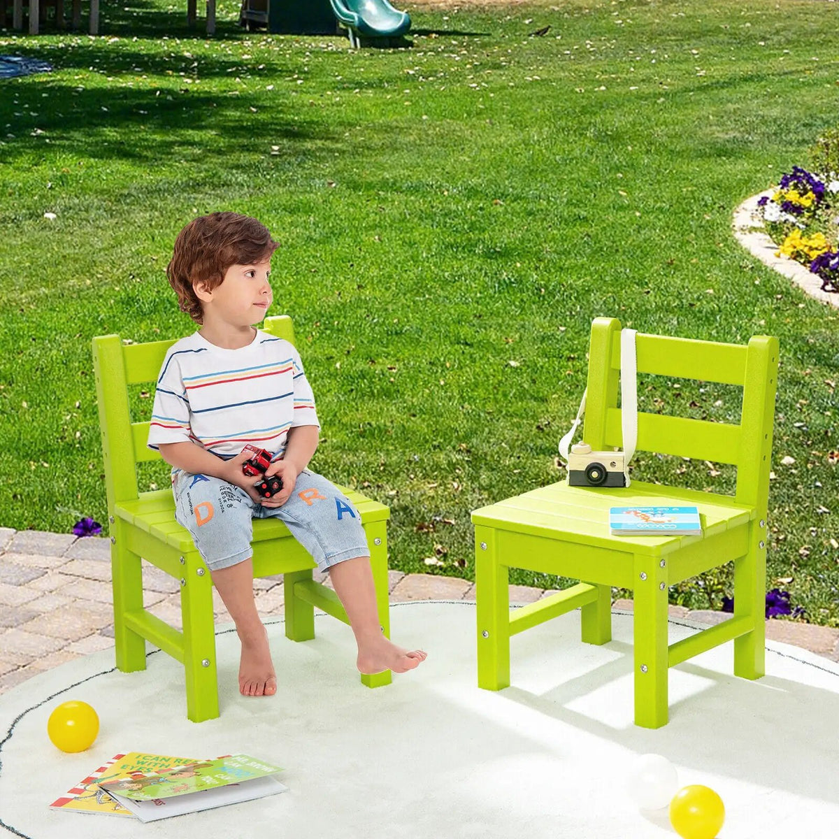 2 Pieces Kids Learning Chair set with Backrest, photo 24 of 31