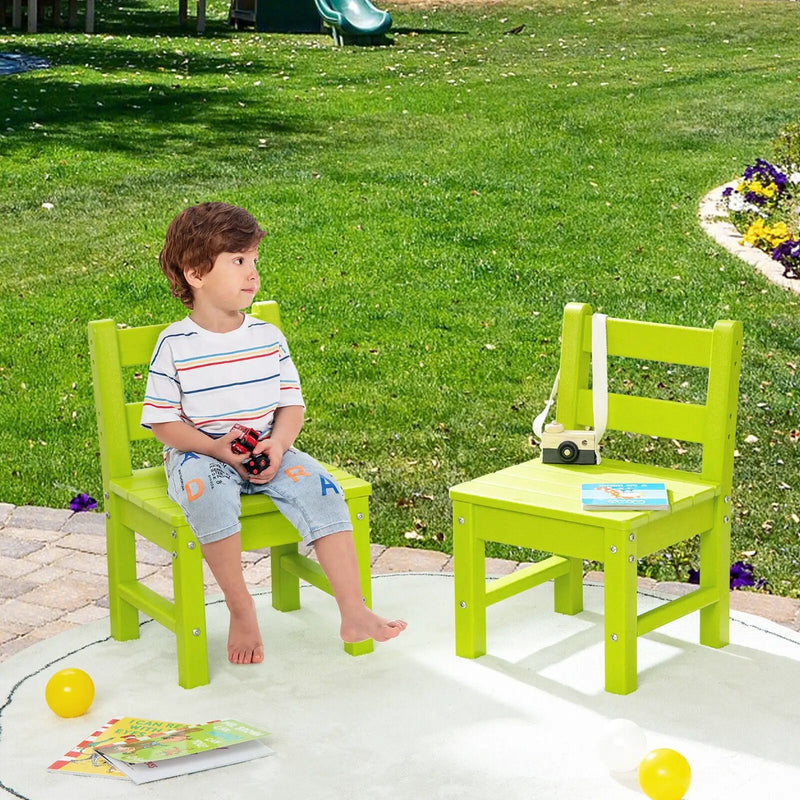 2 Pieces Kids Learning Chair set with Backrest by DirectDeals