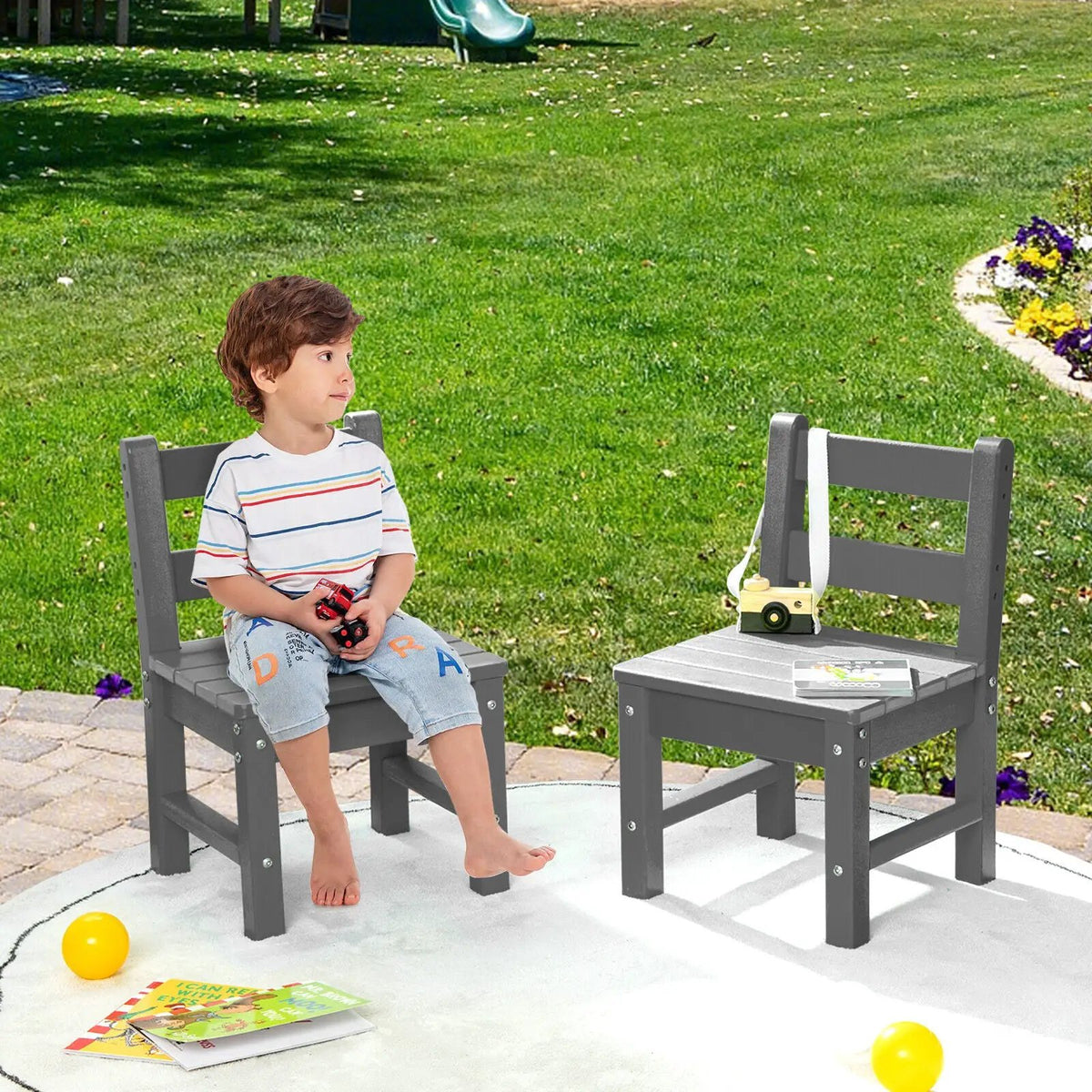 2 Pieces Kids Learning Chair set with Backrest, photo 26 of 31
