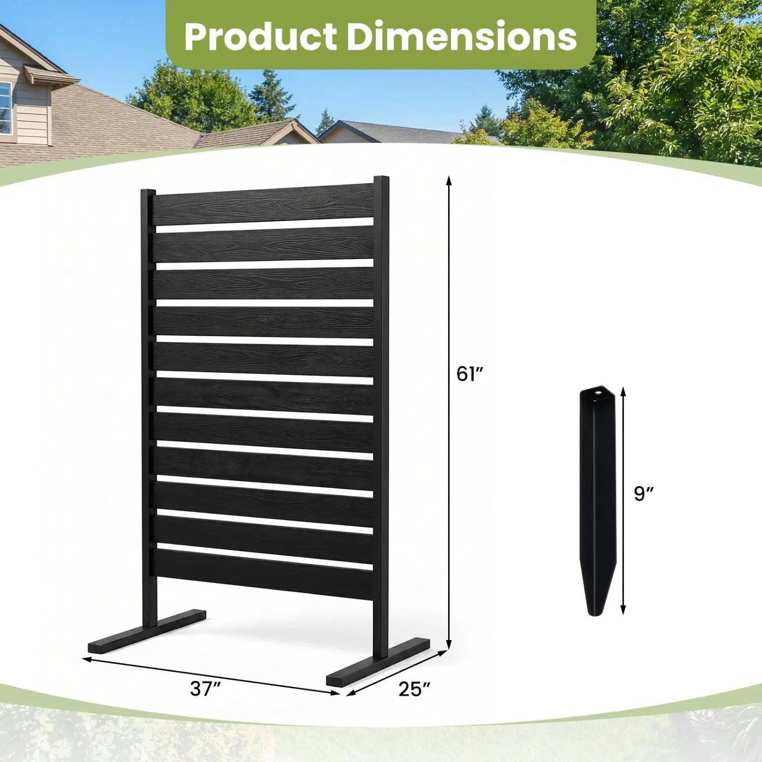 Outdoor Privacy Screen Fence 2-Pack 64" HIPS Slatted Panels by DirectDeals