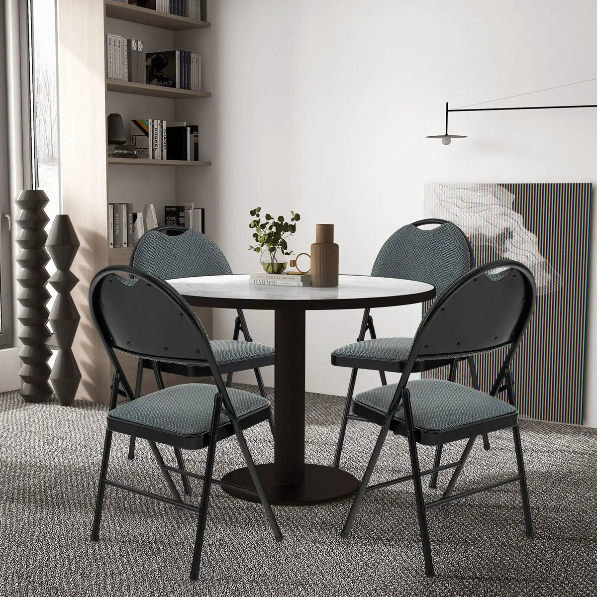 2/4 Pieces Padded Folding Dining Chairs with Backrest, photo 15 of 16