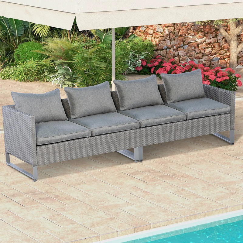 2 Pieces Patio Furniture Sofa Set with Cushions and Sofa Clips by DirectDeals