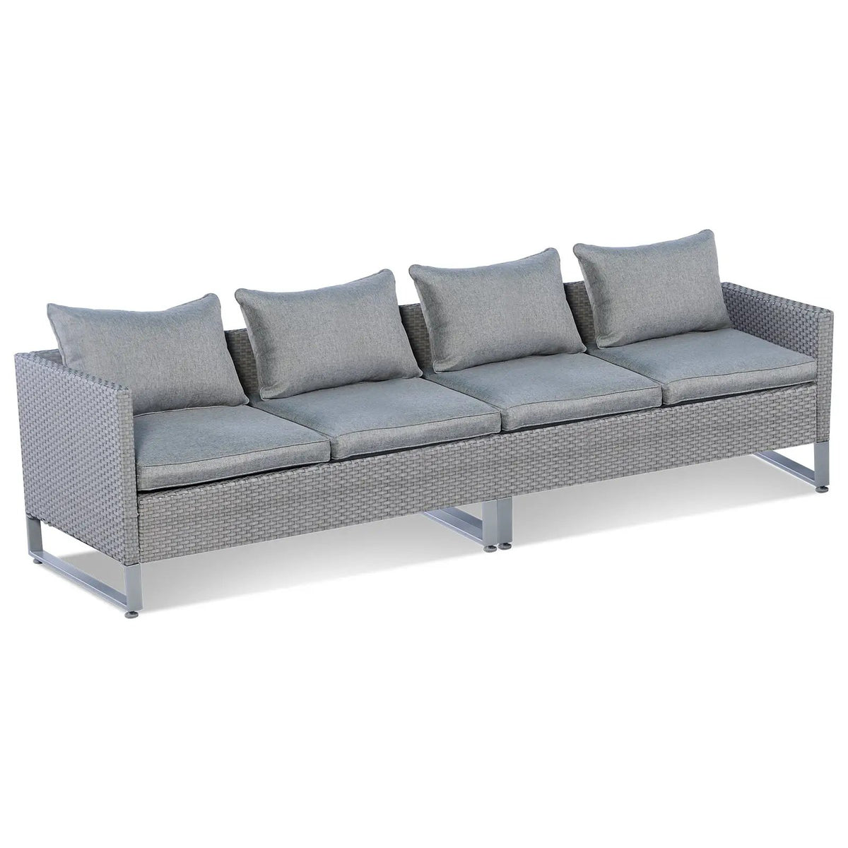 2 Pieces Patio Furniture Sofa Set with Cushions and Sofa Clips, photo 11 of 16