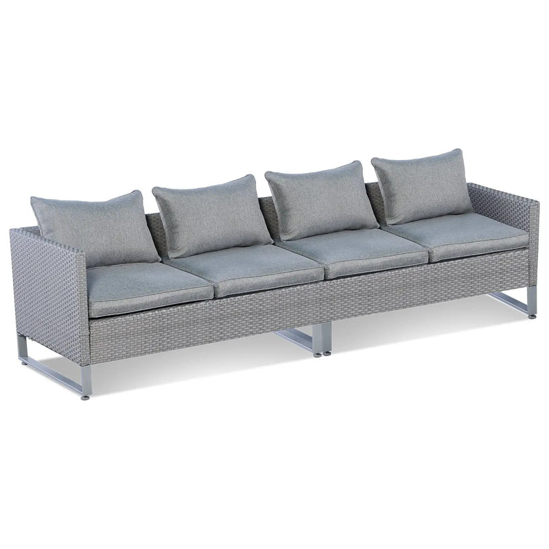2 Pieces Patio Furniture Sofa Set with Cushions and Sofa Clips by DirectDeals