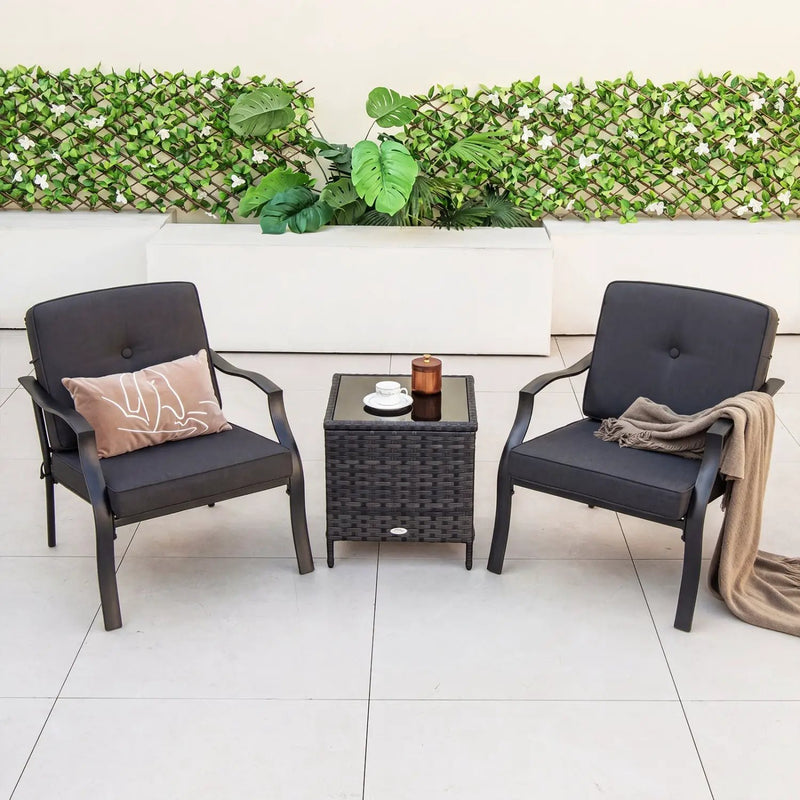 Patio Metal Dining Chairs with Cushions - Set of 2 by DirectDeals