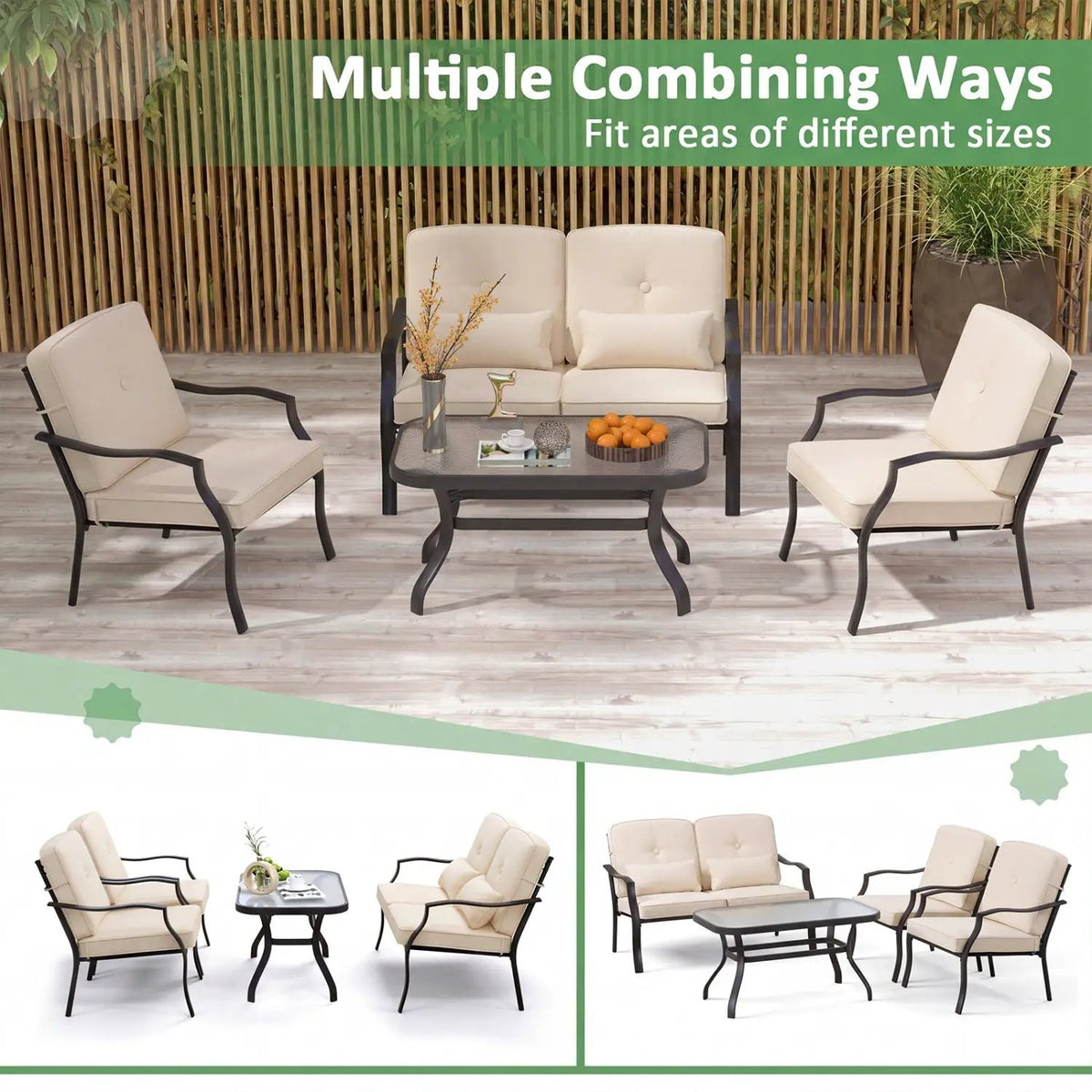 Patio Metal Dining Chairs with Cushions - Set of 2, photo 12 of 12