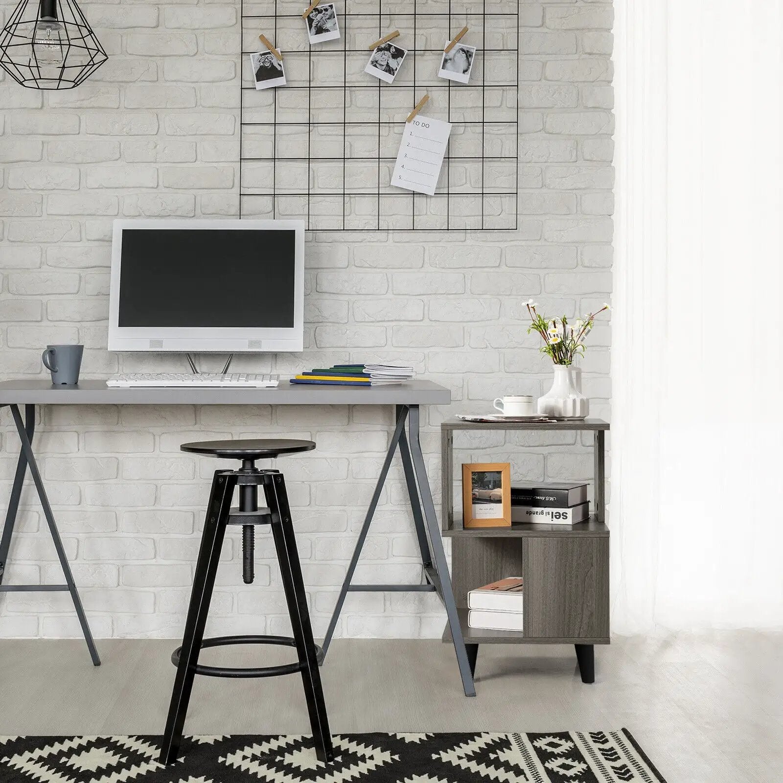 2 Pieces Wooden Modern Nightstand Set with Legs for Living Room by DirectDeals