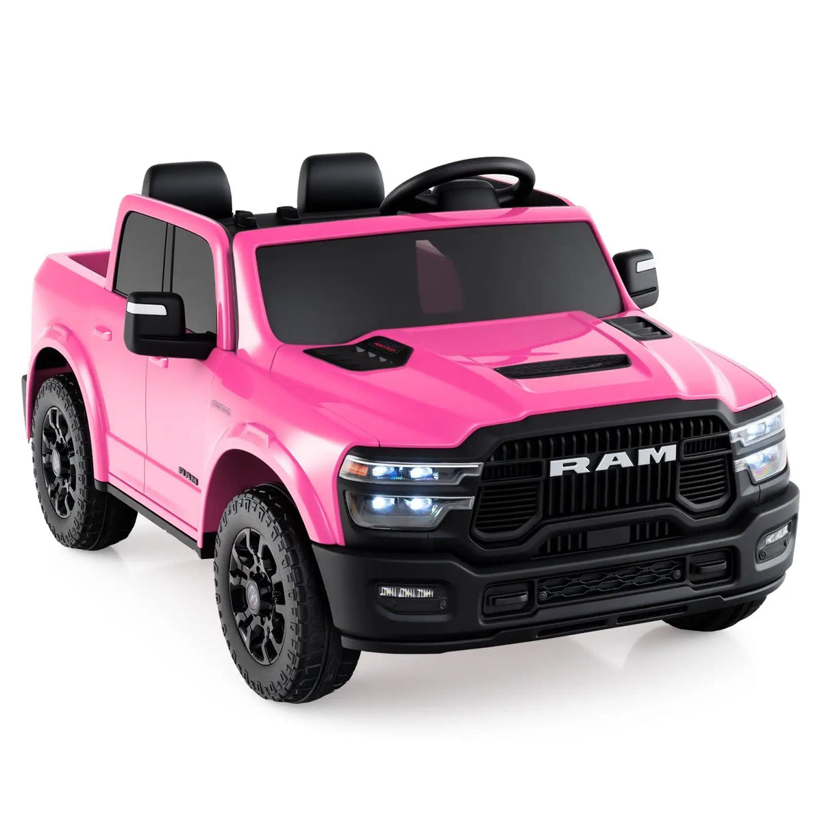 2 Seater 24V Ride on Toy for Big Kids Licensed Ram Truck with Remote and Music, photo 6 of 32