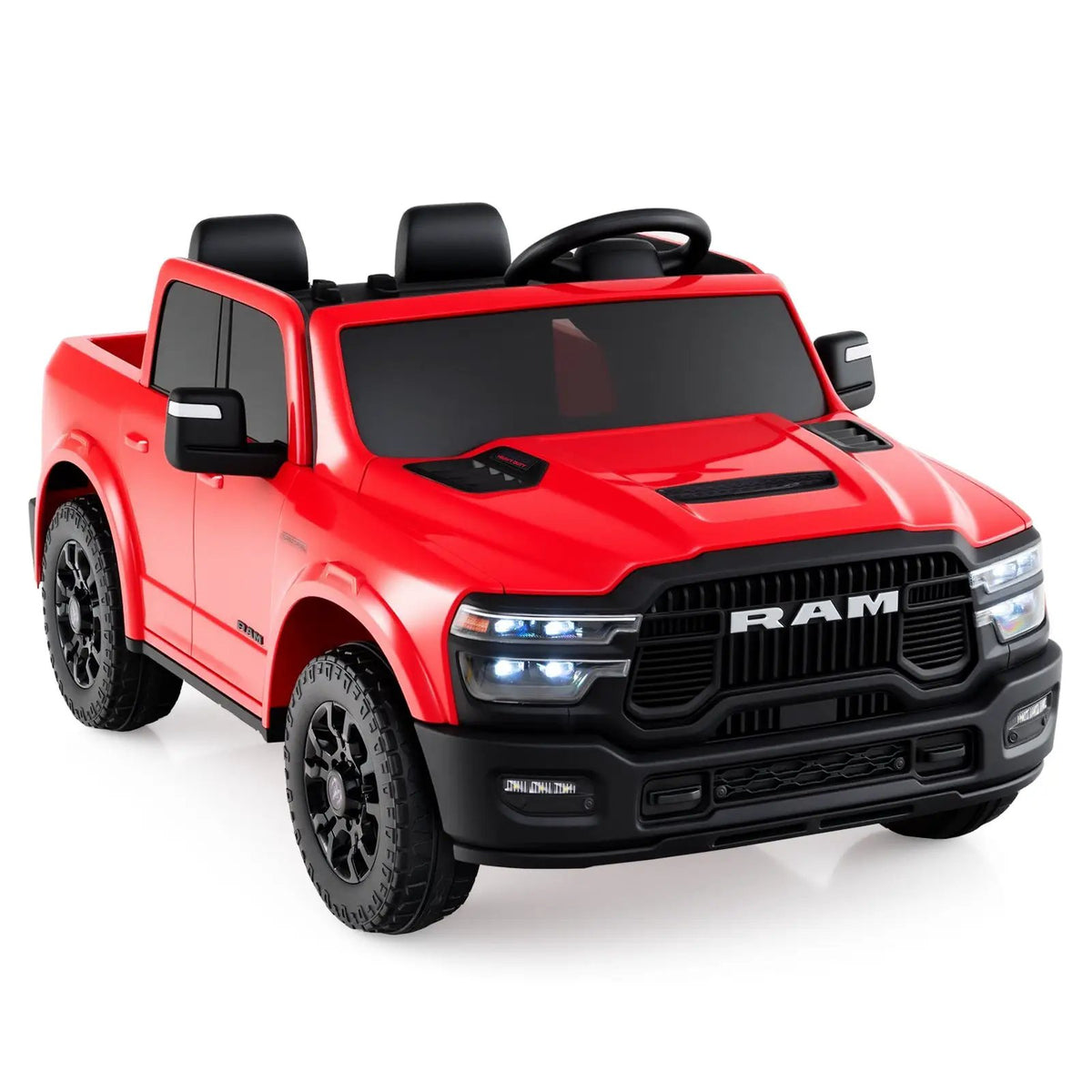 2 Seater 24V Ride on Toy for Big Kids Licensed Ram Truck with Remote and Music, photo 8 of 32