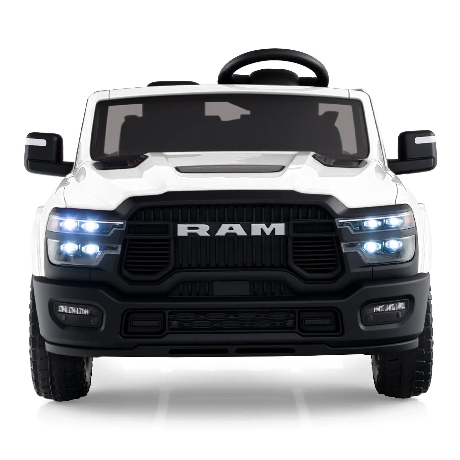 2 Seater 24V Ride on Toy for Big Kids Licensed Ram Truck with Remote and Music by DirectDeals