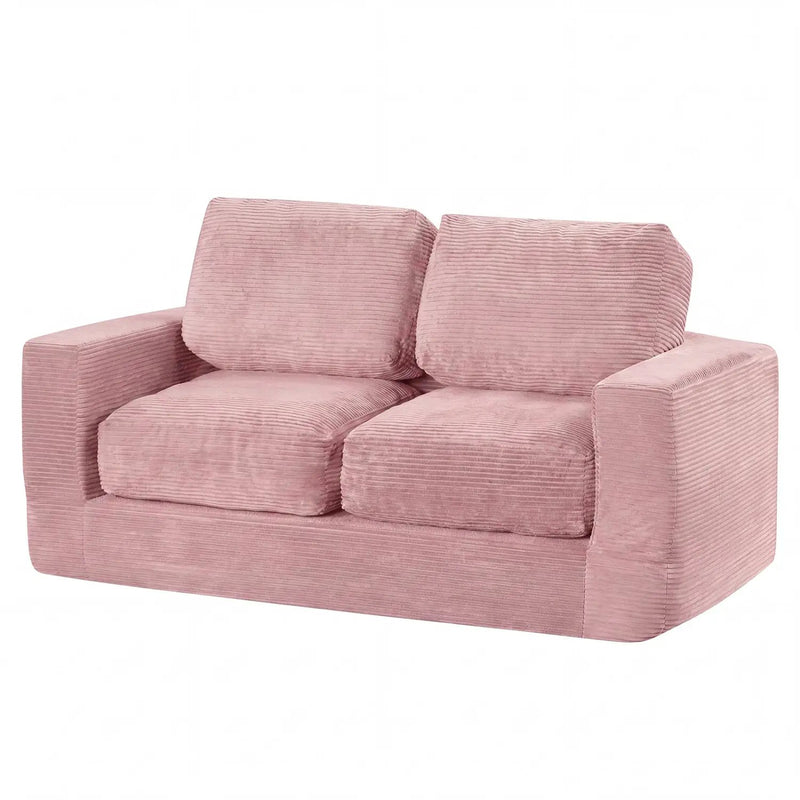 2-Seater Floor Couch Loveseat Foam Sofa with Removable Corduroy Cover by DirectDeals