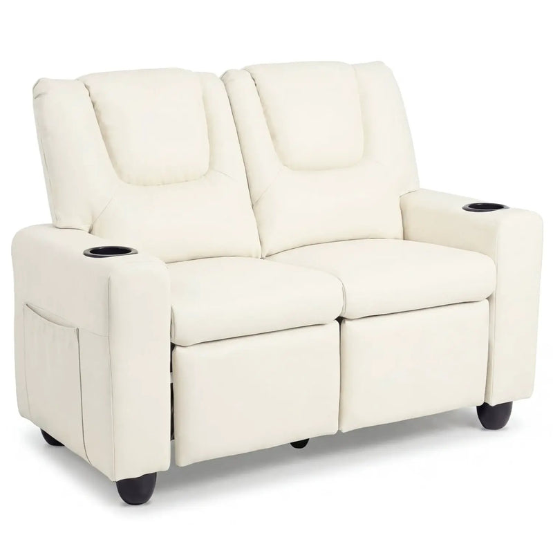 2-Seater Kids Recliner Double Toddler Sofa Chair with 2 Cup Holders by DirectDeals