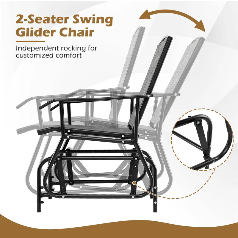 2-Seater Outdoor Glider Bench with Center Table by DirectDeals