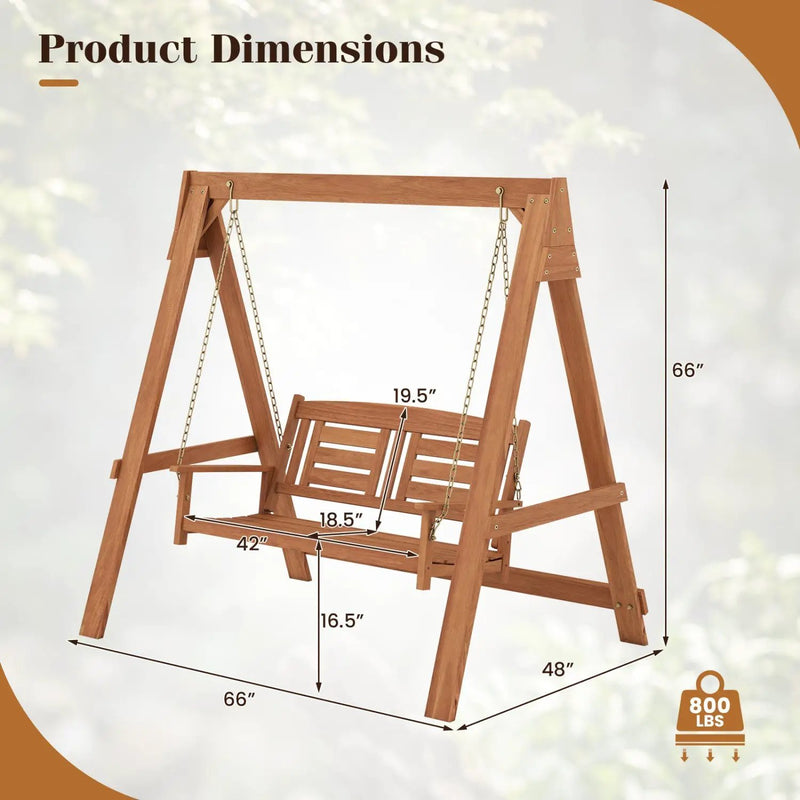 2-Seater Porch Swing with Stand and Adjustable Chains by DirectDeals