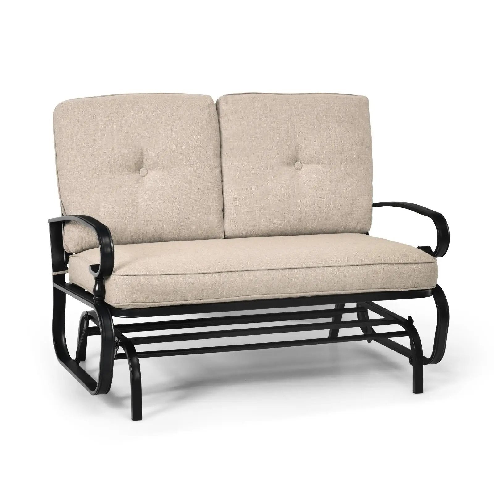 2 Seats Outdoor Swing Glider Chair with C by DirectDeals