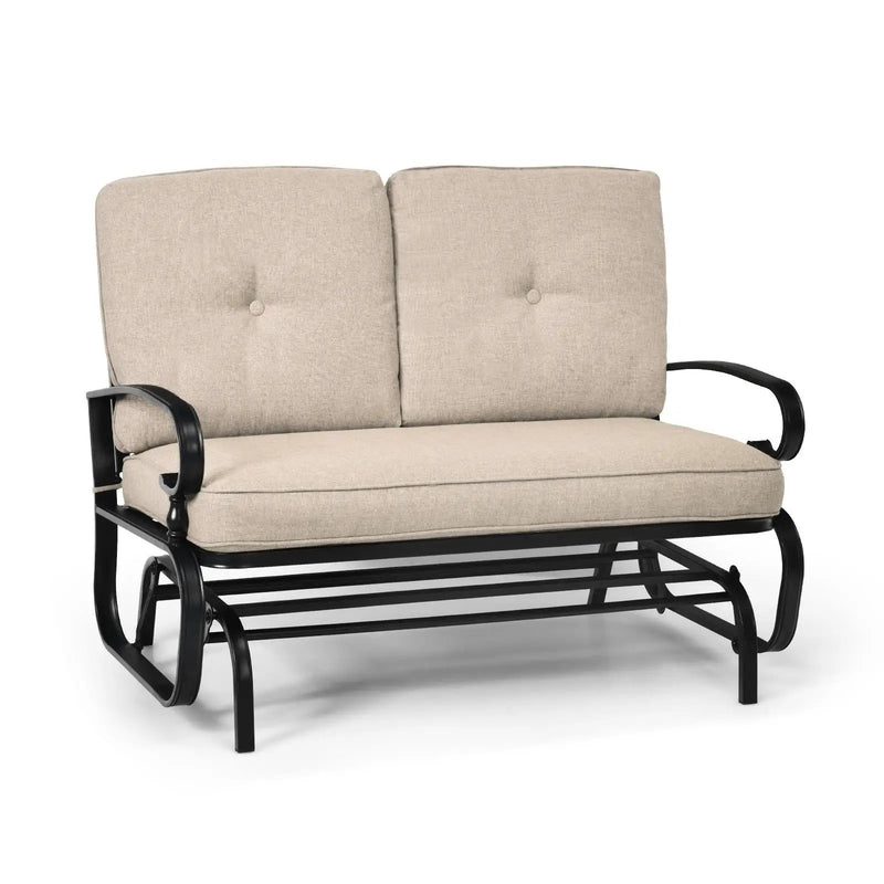 2 Seats Outdoor Swing Glider Chair with C by DirectDeals