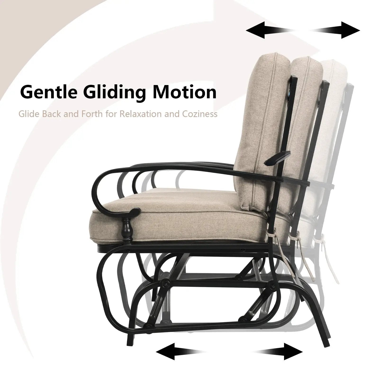 2 Seats Outdoor Swing Glider Chair with C by DirectDeals