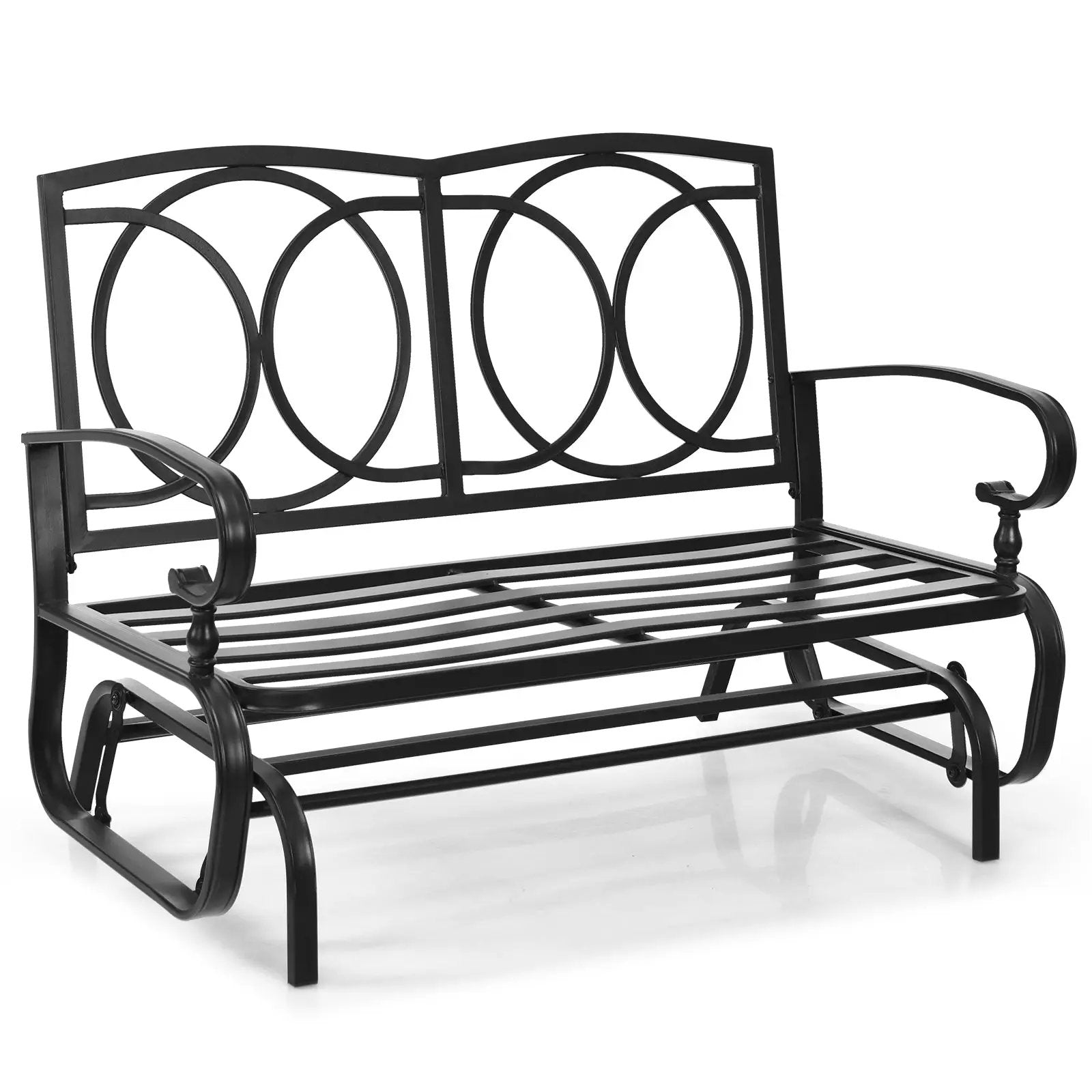 2 Seats Outdoor Swing Glider Chair with C by DirectDeals