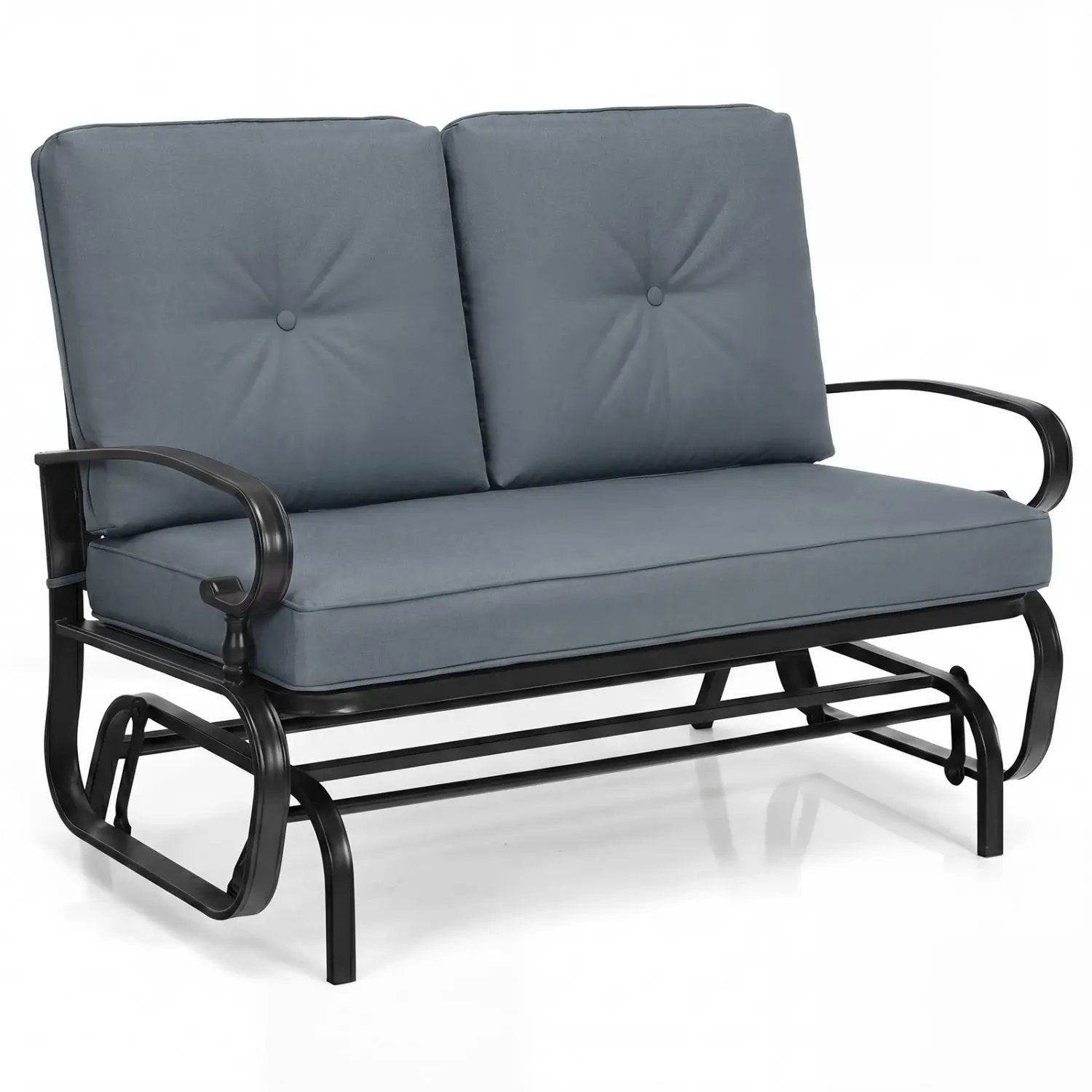 2 Seats Outdoor Swing Glider Chair with C by DirectDeals