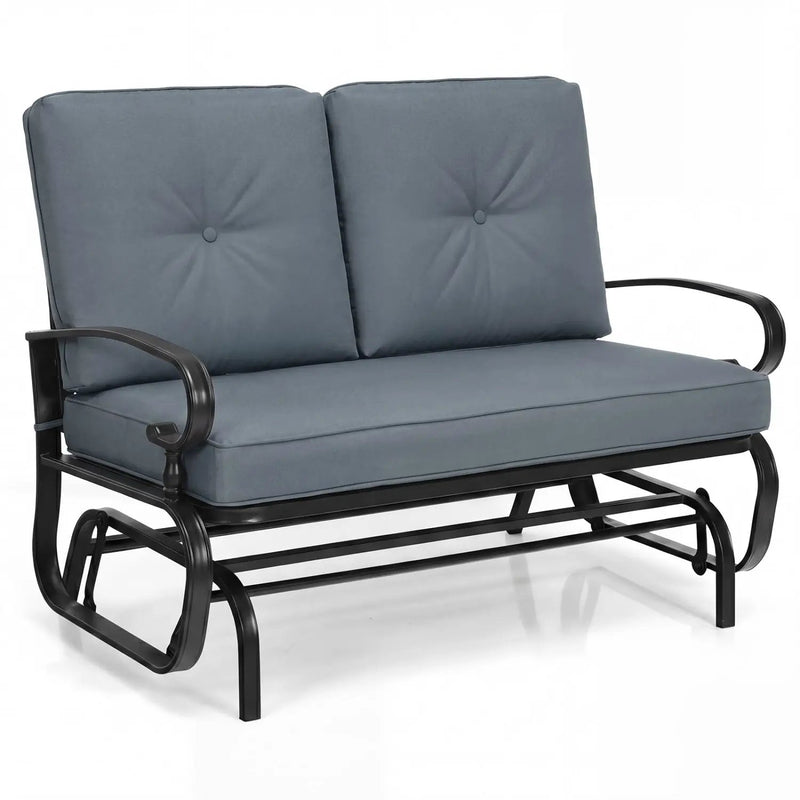 2 Seats Outdoor Swing Glider Chair with C by DirectDeals