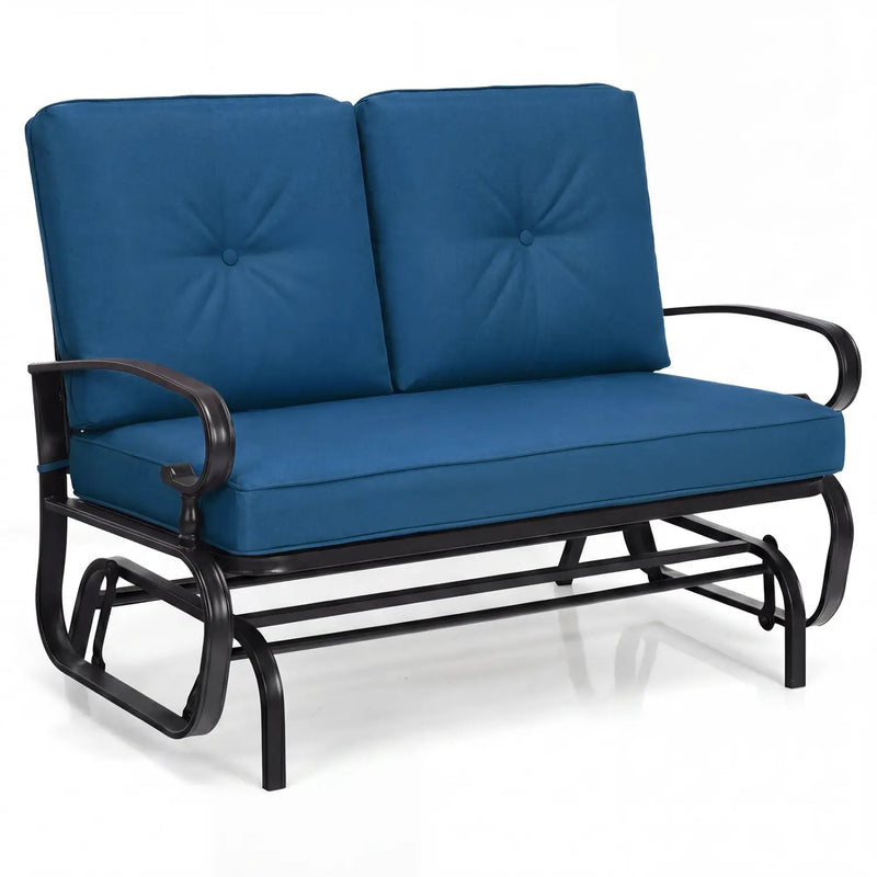 2 Seats Outdoor Swing Glider Chair with C by DirectDeals