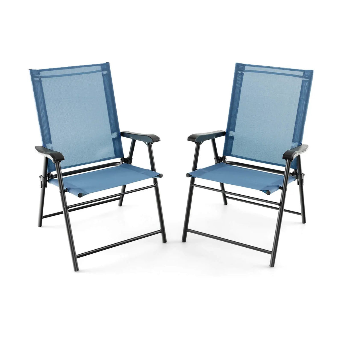2 Set of Patio Dining Chair with Armrests and Metal Frame, photo 3 of 7