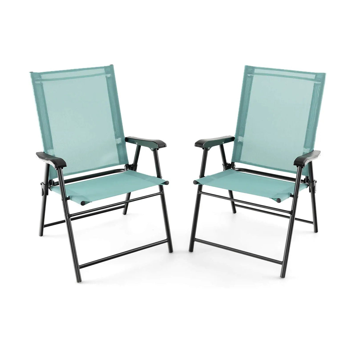 2 Set of Patio Dining Chair with Armrests and Metal Frame, photo 7 of 7