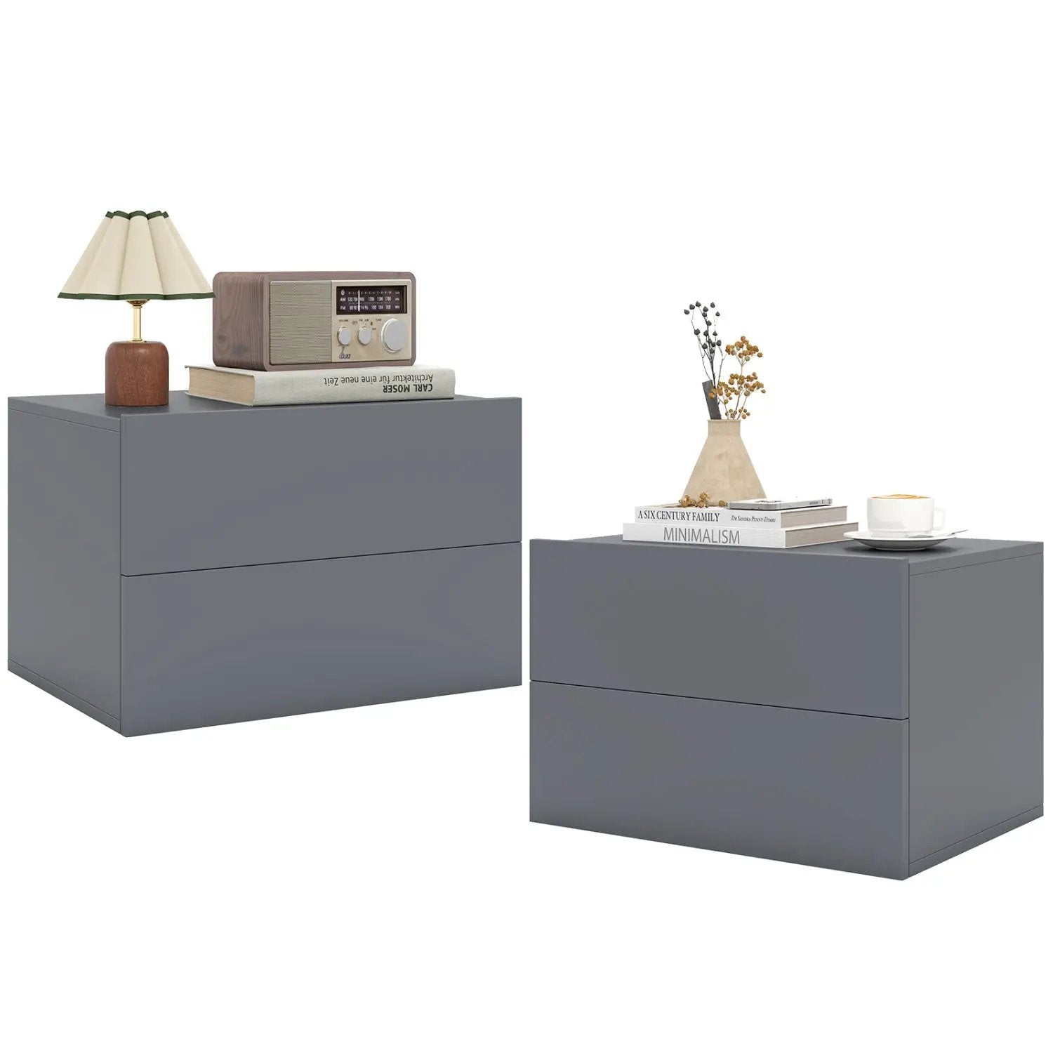 Wall Mounted Floating Nightstand with 2 Drawers by DirectDeals