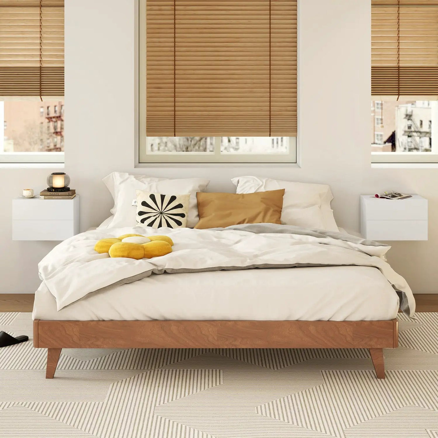 Wall Mounted Floating Nightstand with 2 Drawers by DirectDeals