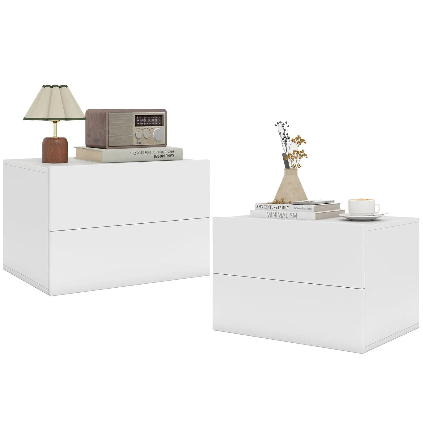 Wall Mounted Floating Nightstand with 2 Drawers by DirectDeals