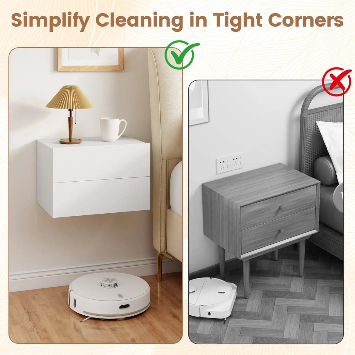 Wall Mounted Floating Nightstand with 2 Drawers by DirectDeals