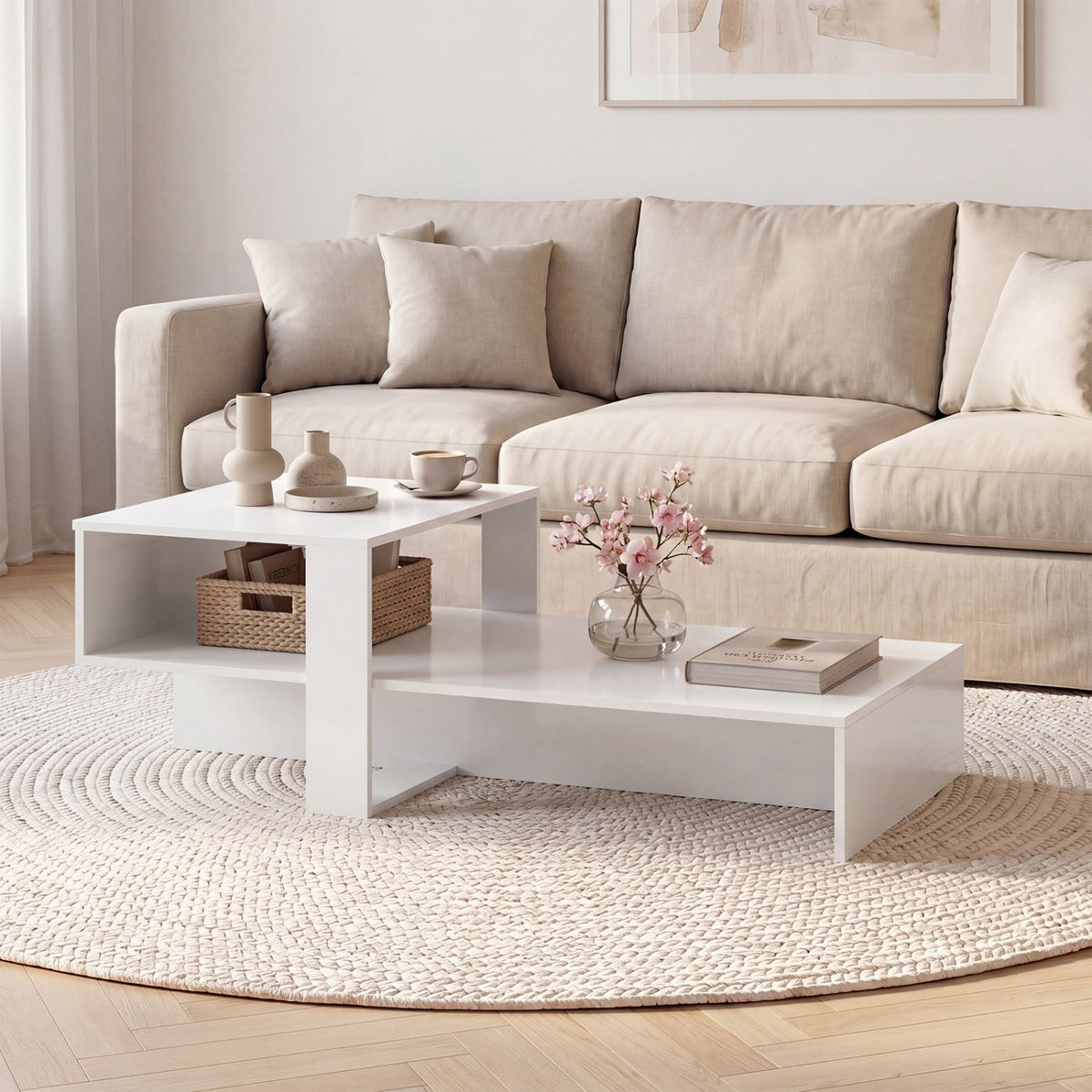 2-Tier Coffee Table with Open Storage Shelf, photo 25 of 32
