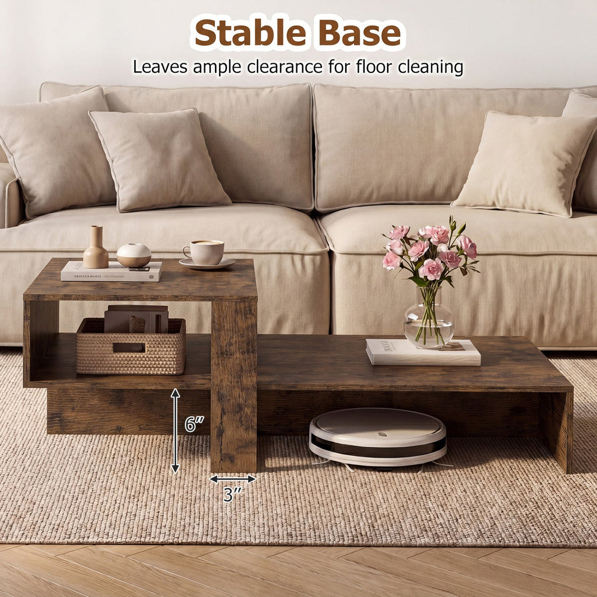 2-Tier Coffee Table with Open Storage Shelf, photo 8 of 32
