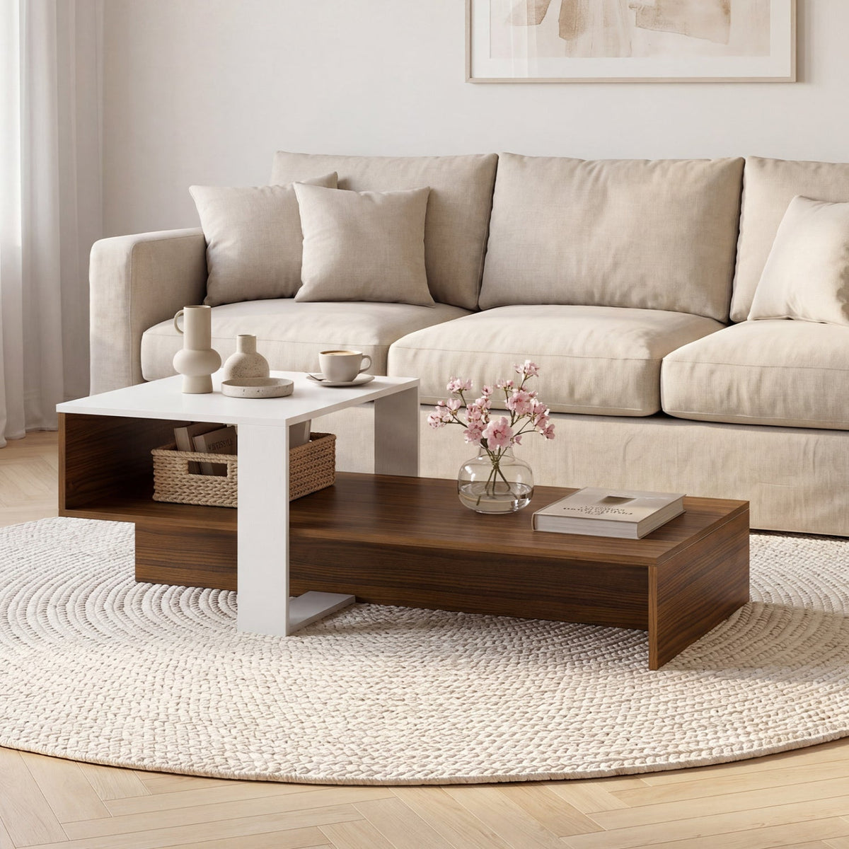 2-Tier Coffee Table with Open Storage Shelf, photo 9 of 32