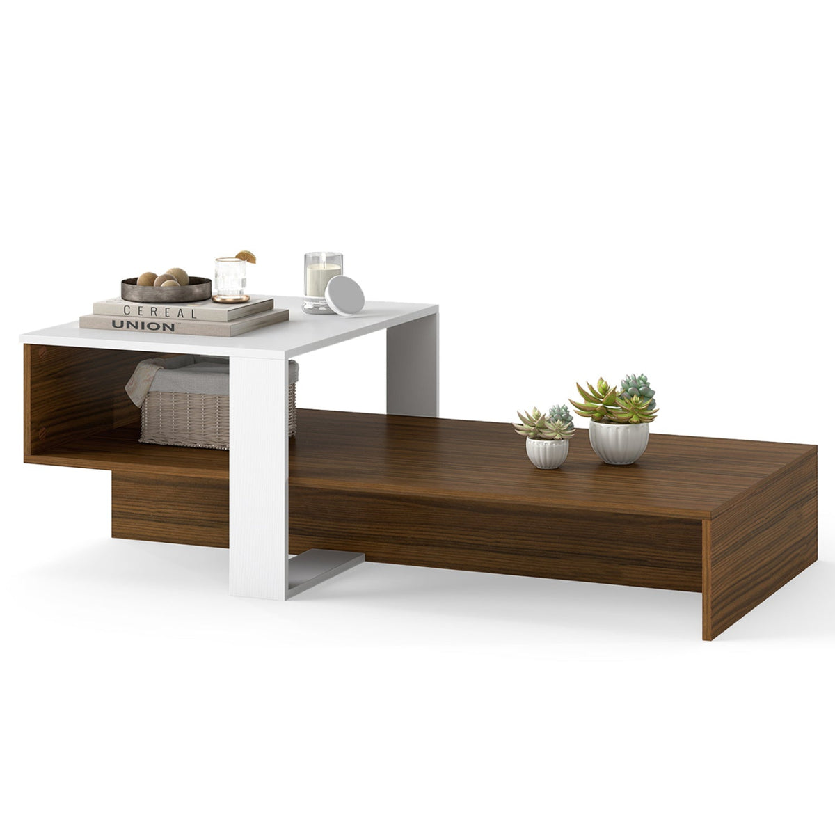 2-Tier Coffee Table with Open Storage Shelf, photo 11 of 32