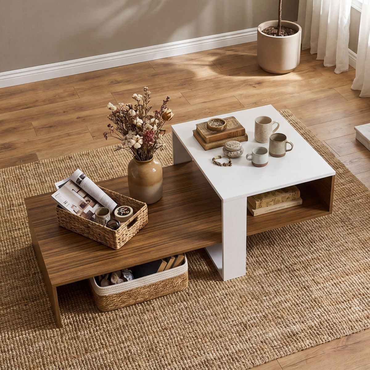 2-Tier Coffee Table with Open Storage Shelf, photo 14 of 32