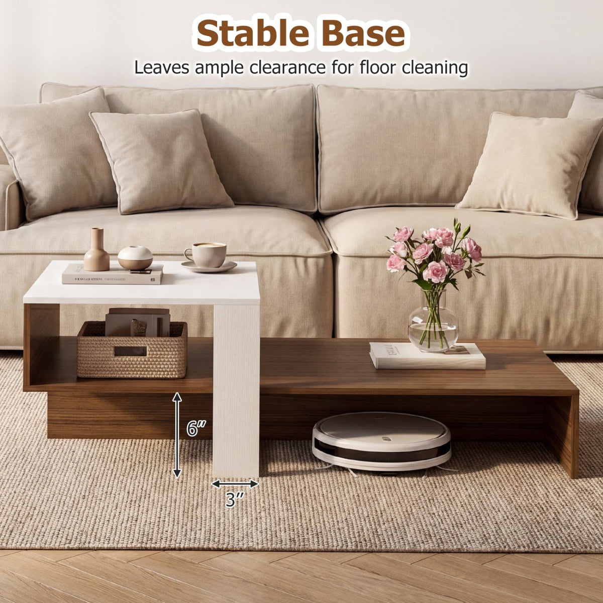 2-Tier Coffee Table with Open Storage Shelf, photo 16 of 32