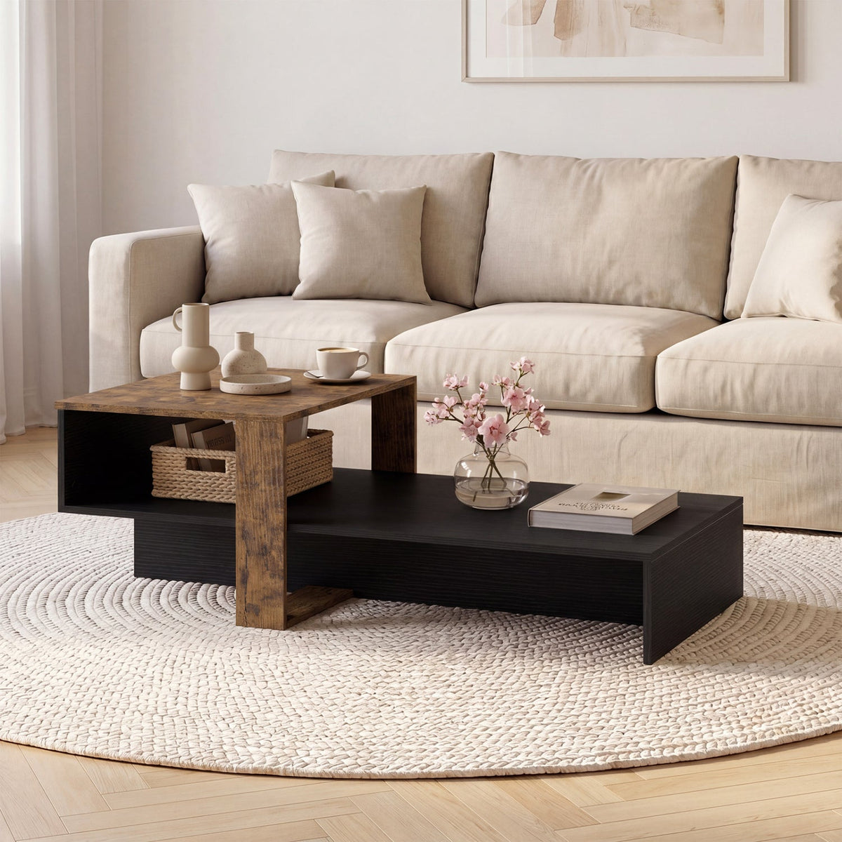 2-Tier Coffee Table with Open Storage Shelf, photo 17 of 32