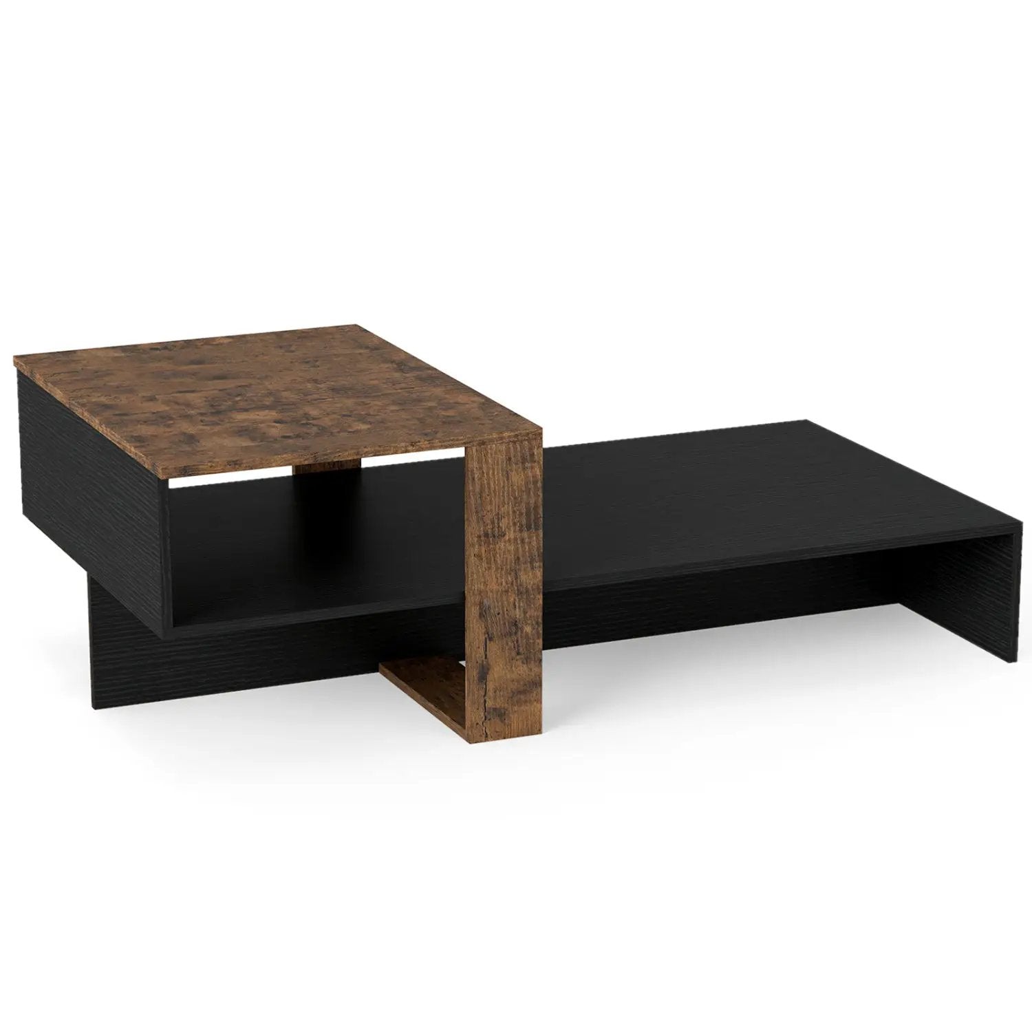 2-Tier Coffee Table with Open Storage Shelf by DirectDeals