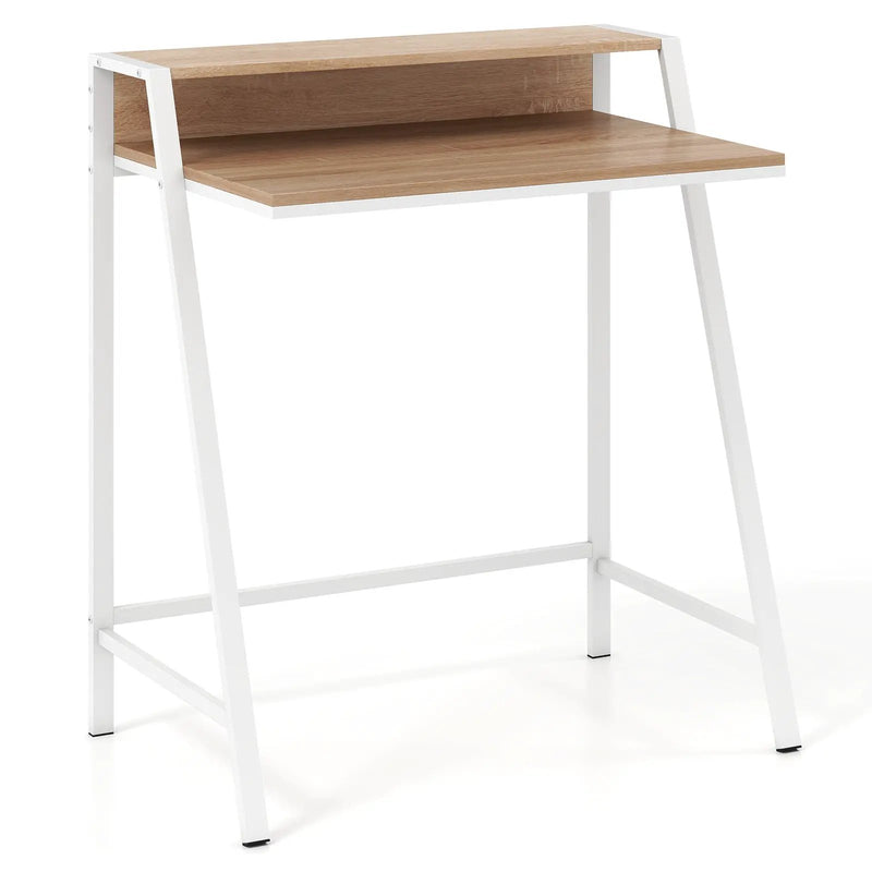2 Tier Computer Desk PC Laptop Table Study Writing Home Office Workstation New by DirectDeals