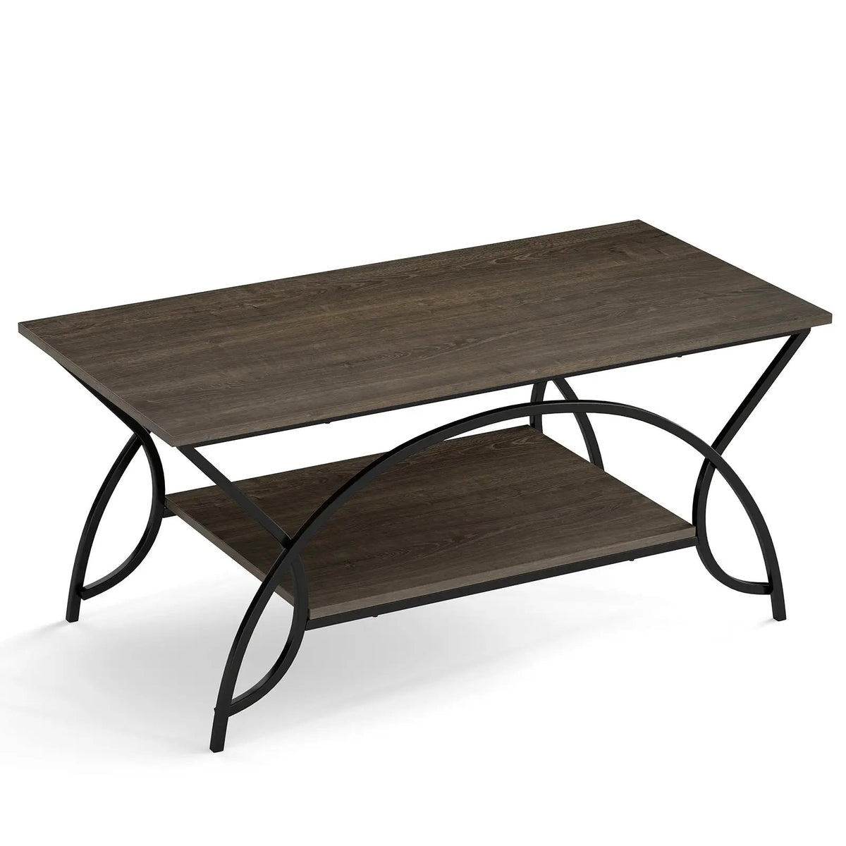 2-Tier Rectangle Coffee Table with Marble Pattern Top, photo 26 of 31