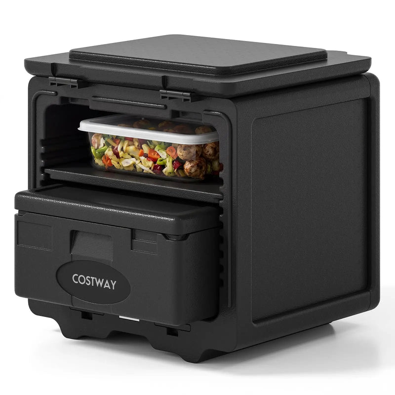 2 Tier Insulated Food Pan Carrier Food Warmer with Removable Tray and Box by DirectDeals