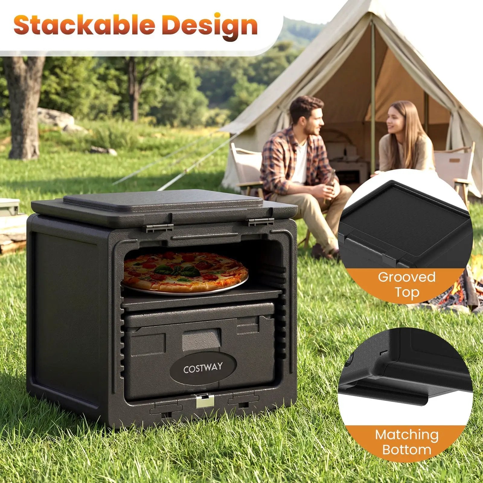 2 Tier Insulated Food Pan Carrier Food Warmer with Removable Tray and Box by DirectDeals