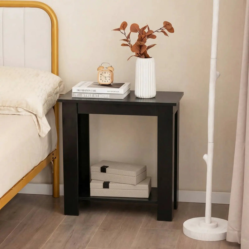 2-Tier Compact End Table with Storage Shelf by DirectDeals