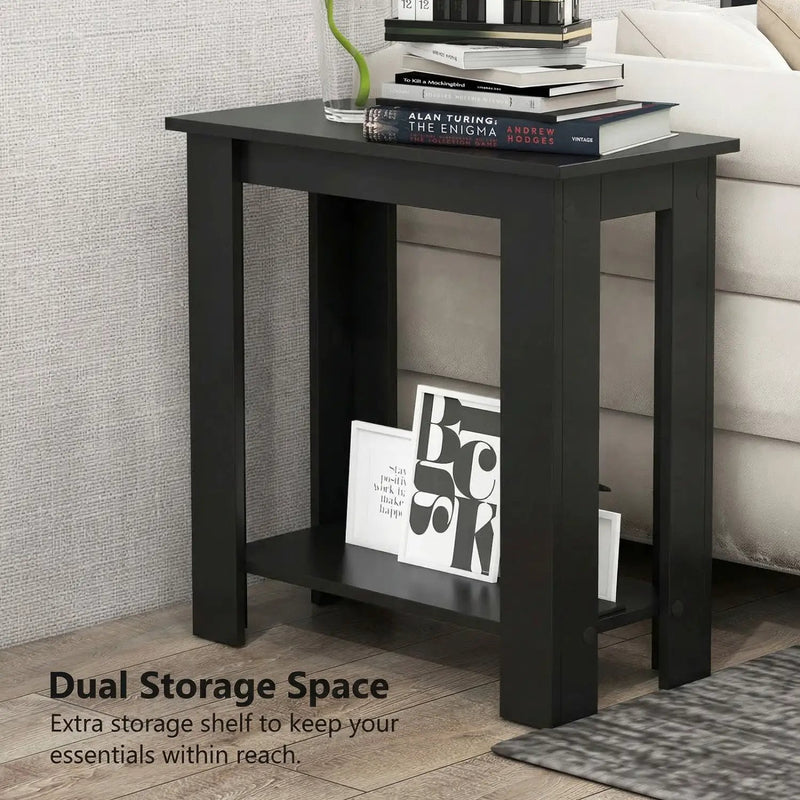 2-Tier Compact End Table with Storage Shelf by DirectDeals